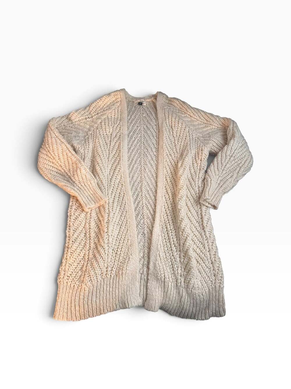 Universal Thread Cardigan Size S Chunky Knit Open Front Cream